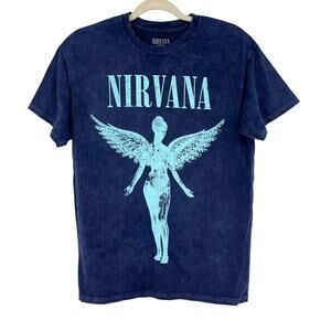 Officially Licensed Nirvana In‎ Utero T-Shirt Blue Acid Wash Medium NWOT